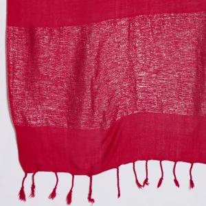 Luxurious Pink Solid Viscose Zari Scarves - Image 9