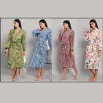 Luxury Floral Print Bath Robe Dress Gift For Mother's Day