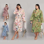 Luxury Floral Print Bath Robe Dress Gift For Mother's Day - Image 2
