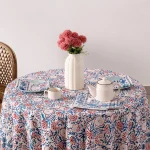 Luxury Hand Block Print Kitchen Dining Table Cover And Napkins - Image 4