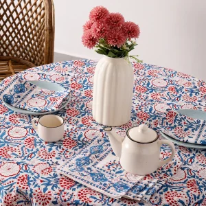 Luxury Hand Block Print Kitchen Dining Table Cover And Napkins - Image 5