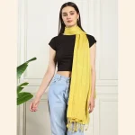 Luxury Yellow Summer Scarf Tassel Viscose Rayon Scarf - Image 4