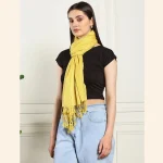 Luxury Yellow Summer Scarf Tassel Viscose Rayon Scarf - Image 5