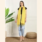 Luxury Yellow Summer Scarf Tassel Viscose Rayon Scarf - Image 6