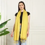 Luxury Yellow Summer Scarf Tassel Viscose Rayon Scarf - Image 2