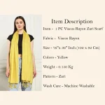Luxury Yellow Summer Scarf Tassel Viscose Rayon Scarf - Image 9