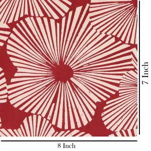 Maroon Hand Block Floral Printed Cotton Fabric - Image 5