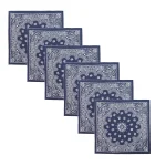 Men Women Blue Bandana Cotton Paisley Print Scarf