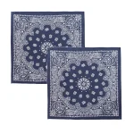 Men Women Blue Bandana Cotton Paisley Print Scarf - Image 8