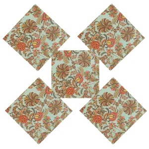 New Green Floral Print Cotton Napkins 48 PCS - Image 6