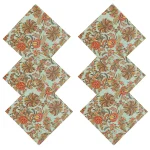 New Green Floral Print Cotton Napkins 48 PCS