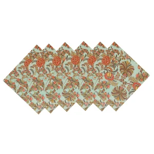 New Green Floral Print Cotton Napkins 48 PCS - Image 8
