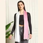 New White Pink Ombre Scarves Women's Lightweight Shawl - Image 7
