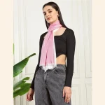 New White Pink Ombre Scarves Women's Lightweight Shawl - Image 4