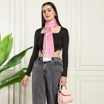 New White Pink Ombre Scarves Women's Lightweight Shawl