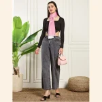 New White Pink Ombre Scarves Women's Lightweight Shawl - Image 5