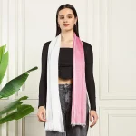 New White Pink Ombre Scarves Women's Lightweight Shawl - Image 2