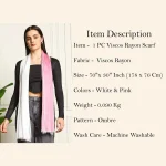 New White Pink Ombre Scarves Women's Lightweight Shawl - Image 9