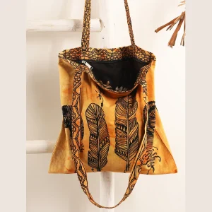 Orange Dream Catcher Unisex Tote Shopping Bag - Image 4