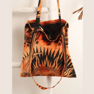 Orange Sun&moon Print Tote Bags - Image 3