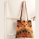 Orange Sun&moon Print Tote Bags - Image 2