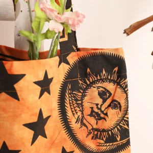 Orange Sun&moon Print Tote Bags - Image 4