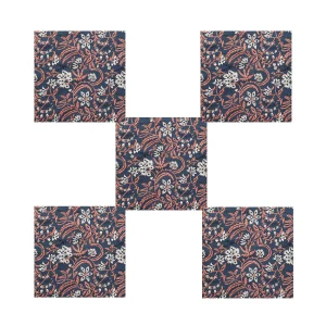 Party Dinner Table Napkins Blue Cotton Fabric - Image 3
