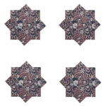 Party Dinner Table Napkins Blue Cotton Fabric - Image 4