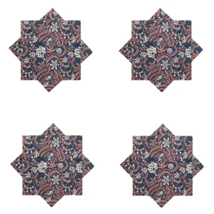 Party Dinner Table Napkins Blue Cotton Fabric - Image 4