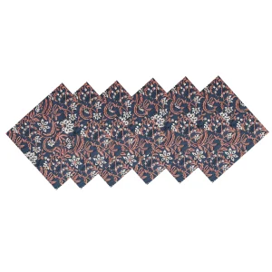 Party Dinner Table Napkins Blue Cotton Fabric - Image 6