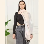 Peach Viscose Rayon Scarf Women's Neckerchief - Image 2