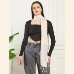Peach Viscose Rayon Scarf Women's Neckerchief - Image 3