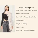 Peach Viscose Rayon Scarf Women's Neckerchief - Image 8