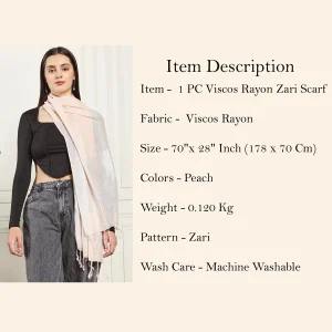 Peach Viscose Rayon Scarf Women's Neckerchief - Image 8