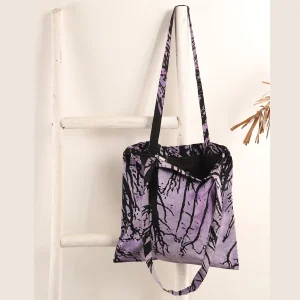 Purple Forest Bag Double Handles Tote Shopping Bag - Image 4
