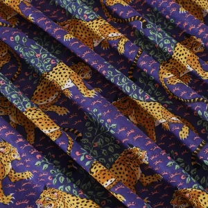 Purple Leopard Print Cotton Dinner Napkins Set - Image 11