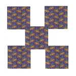 Purple Leopard Print Cotton Dinner Napkins Set - Image 3