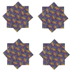 Purple Leopard Print Cotton Dinner Napkins Set - Image 4