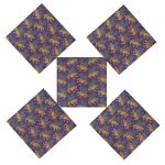 Purple Leopard Print Cotton Dinner Napkins Set - Image 5