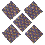 Purple Leopard Print Cotton Dinner Napkins Set