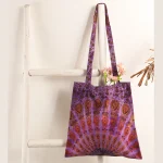 Purple Peacock Mandala Tote Handbag Shopping Bag - Image 4
