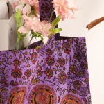 Purple Peacock Mandala Tote Handbag Shopping Bag - Image 3