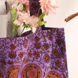 Purple Peacock Mandala Tote Handbag Shopping Bag - Image 3