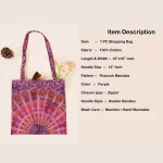 Purple Peacock Mandala Tote Handbag Shopping Bag - Image 6