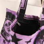 Purple Sun and Moon Casual Zipper Tote Purse / Bag - Image 3