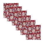 Rajasthan Block Print Maroon Floral Table Napkins - Image 2