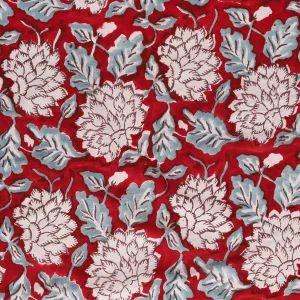 Rajasthan Block Print Maroon Floral Table Napkins - Image 7