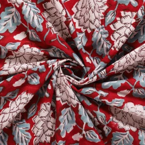 Rajasthan Block Print Maroon Floral Table Napkins - Image 9