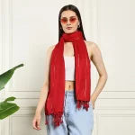 Red Head Scarf Viscose Rayon Neck Wraps Stole