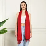 Red Head Scarf Viscose Rayon Neck Wraps Stole - Image 2